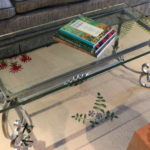 Glass Coffee Table On Iron Base