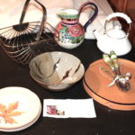 Lot Of Decorative Serving Items Includes Ralph Lauren Leather Tray, Basket, Kettle, Pitcher