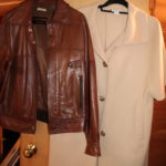 Women's Brown Leather Jacket Saks Fifth Avenue Size Small & Per Se Wool Jacket Size 6