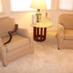 Set of Upholstered Chairs and Side Table