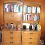 Set of Wooden Bookshelves with Drawers