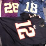 Kids Size Football Jerseys Size Large Brady, Manning, Peterson