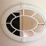 Decorative Window Style Wall Mirror With Distressed Finish