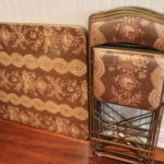 Vintage Folding Card Table With 4 Chairs These Chairs/Table Have Seat Coverings Matching The