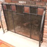 Large Solid Wrought Iron Custom Medieval Themed Fireplace Screen
