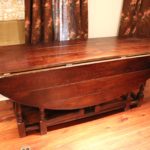 Large Antique Wood Gate Leg Table Opens Up To Full Size Table!