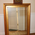 Large Gold Wall Mirror With Small Equestrian Oil Painting