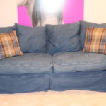 Queen Size Sleeper Sofa With Pottery Barn Denim Slipcover