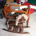 Wood Rocking Horse And Doll Crib