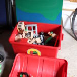 Lot Of Brio Toy Trains And Tracks With Storage Bin