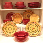 Terre Provence Made In France Mustard Yellow Set Of 5 Decorative Plates & Set Of 12 Sausalito Pottery Barn Din Lot #: 161