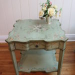 French Country Green Side Table