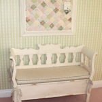 Shabby Chic Storage Bench With Cushion & Quilted Bulletin Board