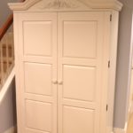 White Painted Pine Wood Multiuse Armoire