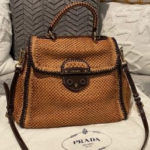 Large Prada Leather Woven Shoulder Bag And Hand Bag. Very Nice Look, Pre-owned