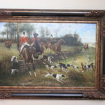 Large Equestrian Fox Hunting Painting Signed By Artist R. Arnold 44" W X 33" Tall