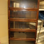 5 Section Barrister Bookcase With Brass Detail Great For Books And Collectibles,