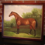 Framed Equestrian Horse Painting Measures 27" W X 23" Tall
