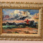 Signed Landscape Painting By European Artist 1988 In Decorative Wood Frame