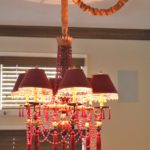 Large Fun Fancy Boudoir Style Chandelier With Glass Beads And Tassels, Very Chic Look