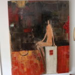 Large Signed Contemporary Painting By Artist Sylvian Tremblay, Shellac On Paint