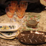Mixed Lot Includes 6 Assorted Sized Wine Glasses, Serving Trays By Ceramica Nova Italy & More