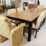 Large Dining Room Table With 8 Custom Upholstered Chairs