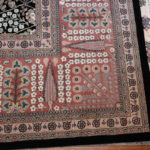 Great Quality Wool & Silk Area Rug With Exquisite Woven Edge Trim & Fringe