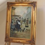 G. Blumen Oil On Canvas Painting Depicting French City Street In Gilded Carved Frame