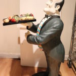 Decorative Butler With Pastry Serving Tray Stands 33" Tall