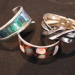 Enamel And Silver- Set Of Three Cuff Bracelets