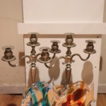 Pair Of Metal Candelabras With Glass Fish