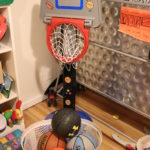 Kids Plastic Basketball Hoop With Bin Of Balls