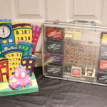 Children's Stamp Set With Case And Fun Car Clock
