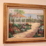 Gazebo In The Garden By Robert Lui- Oil On Canvas