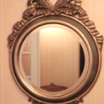 Decorative Gold Wall Mirror With Ribbon Crown
