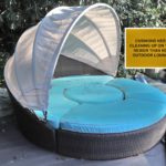 Large Outdoor Plastic Wicker Daybed With Canopy