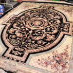 Large Floral Design Woven Carpet With Fringe