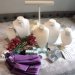 Large Lot Of Assorted Jewelry Display Stands, Gift Bags, Boxes And Ribbons