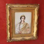 Antique Hand Painted Porcelain Plaque T&V Limoge France “Portia Wife Of Brutus” Signed & Framed
