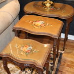 Vintage Hand Painted Louis XVI Style-Three Nesting Tables