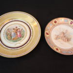 Pair Of Vintage Porcelain Transfer Ware Decorative/Cabinet Plates