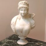 Antique French Style Female With Star Headband Marble Bust