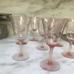 Pink Depression Glass Stemware