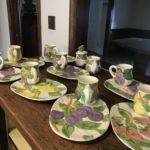 Dessert Set: 7 Colorful Plates, 10 Mugs, 1 Platter