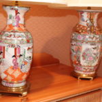 Hand Painted Japanese Porcelain Lamps