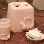 Set Of Shell Inspired Ceramic Bath Accessories