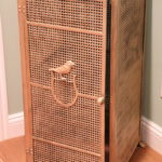 Antique Decorative Gold Tone Metal Perforated Cabinet