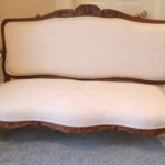 Antique Country French Hand Carved Louis XV Style Settee