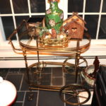 Bar Cart with Decorative Items